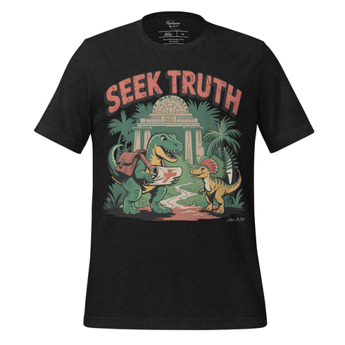 Seek Truth Dinosaur Christian Bible Verse T-Shirt